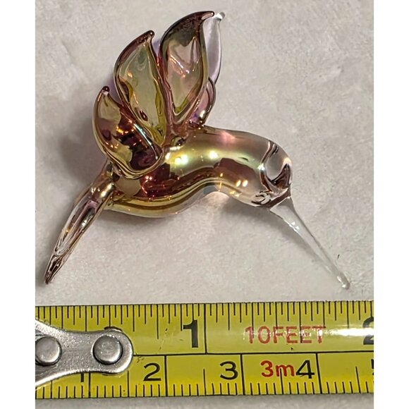 Art Glass Hummingbird Iridescent Sun Catcher 2" Hanging Ornament Bird Christmas - Picture 10 of 11